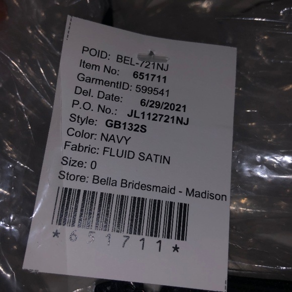 Amsale Kaia Satin Gown Dress - Navy Size 0 - NWT GB132S - Picture 3 of 4